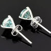 3.00 ct DEW Blue Moissanite Stud Earrings In Vermeil 925 Silver Gift for Her