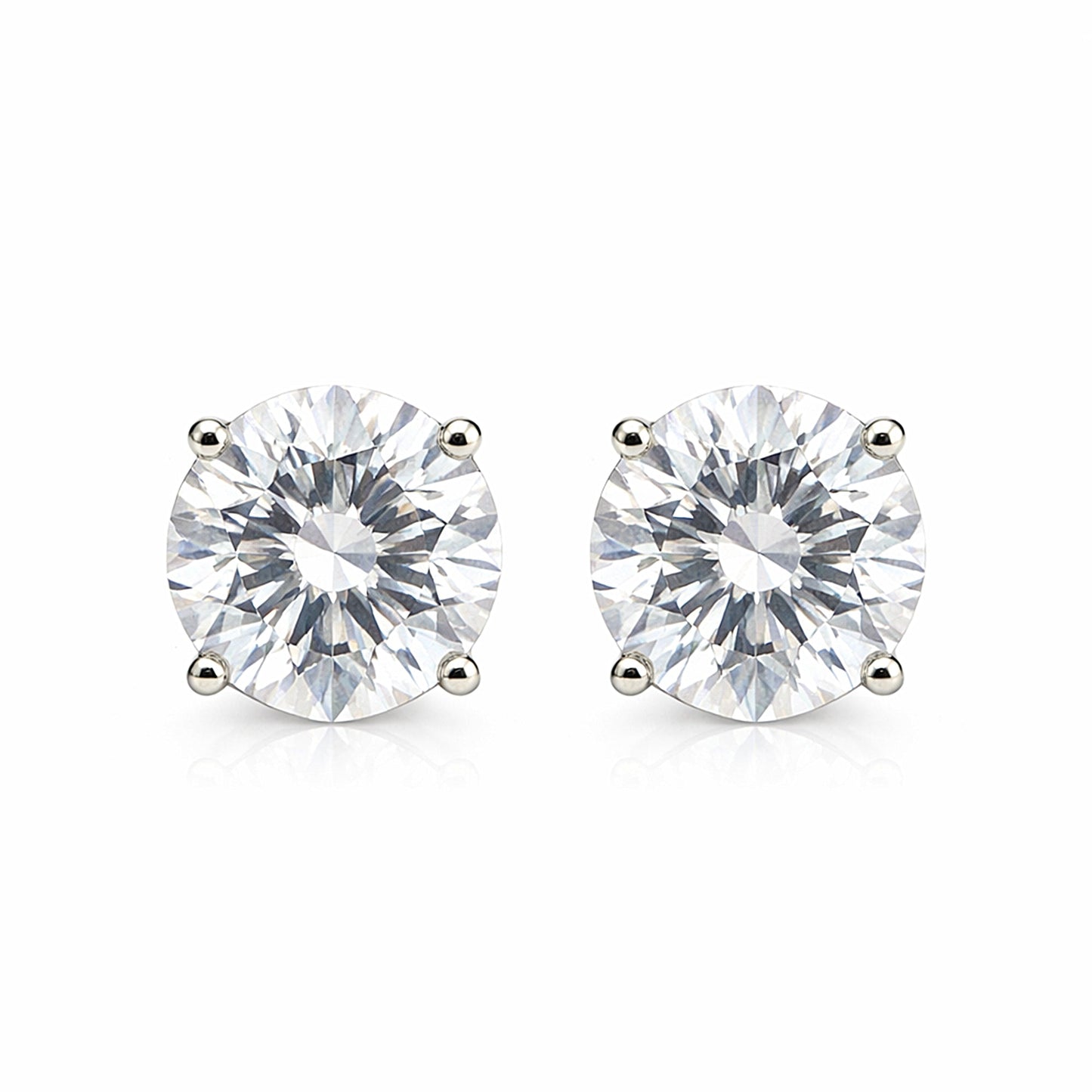 7.80 ct DEW Off White Moissanite Stud Earrings Gold Vermeil Gift for Special Event