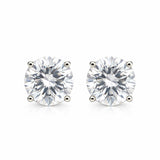 2.80 Ct Round Cut Lab Grown Diamond Stud Earrings — VS1 Clarity, 18k Gold Vermeil