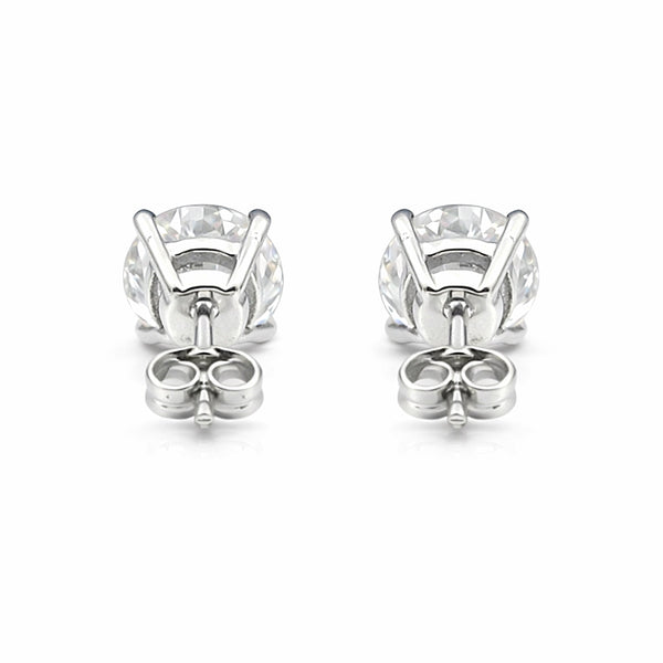 7.80 ct DEW Off White Moissanite Stud Earrings Gold Vermeil Gift for Special Event