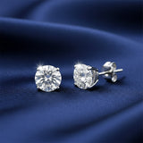 7.80 ct DEW Off White Moissanite Stud Earrings Gold Vermeil Gift for Special Event