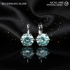 7.50 ct DEW Blue Moissanite Dangler Earrings Gold Vermeil Statement Gift for Her