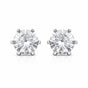 5.80 ct DEW Round Off-White Moissanite Stud Earrings Gold Vermeil – 4th July Offer