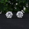 5.80 ct DEW Round Off-White Moissanite Stud Earrings Gold Vermeil – 4th July Offer