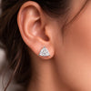 3.20 ct DEW Certified White Treated Moissanite Solitaire Stud Earrings In 18K Gold Plat 18K Gold Plated