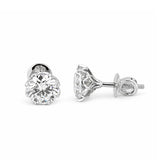 8 ct DEW Off-White Treated Moissanite Stud Earring Gold Vermeil Certified Sparkling