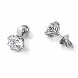 8 ct DEW Off-White Treated Moissanite Stud Earring Gold Vermeil Certified Sparkling