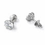 8 ct DEW Off-White Treated Moissanite Stud Earring Gold Vermeil Certified Sparkling