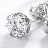 8 ct DEW Off-White Treated Moissanite Stud Earring Gold Vermeil Certified Sparkling
