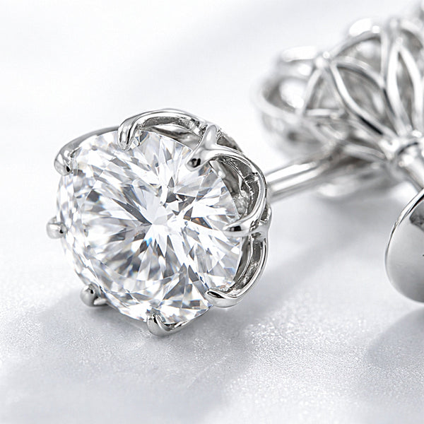 2 Carat Round Lab Diamond Solitaire Studs