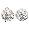 5.50 ct DEW Round Cut Off-White Moissanite Stud Gold Vermeil Certified Great Luster