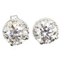 5.50 ct DEW Round Cut Off-White Moissanite Stud Gold Vermeil Certified Great Luster
