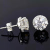 5.50 ct DEW Round Cut Off-White Moissanite Stud Gold Vermeil Certified Great Luster