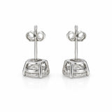 Certified 4.40 ct DEW Round Cut Treated White Moissanite Solitaire Stud Earrings in 18K Gold Plated Vermeil