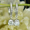 4 ct DEW Off-White Moissanite Dangler Earrings Gold Vermeil Certified Elegant Gift
