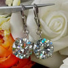8 ct DEW Treated White Moissanite Dangler Earrings Gold Vermeil Certified Jewellery