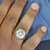 10.10ct DEW White Moissanite Round Solitaire Ring