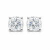 4 ct DEW Cushion White Moissanite Certified Stud Earrings In Vermeil 925 Silver
