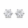5 ct DEW Off-White Moissanite Stud Earrings Gold Vermeil Treated Certified Sparkle