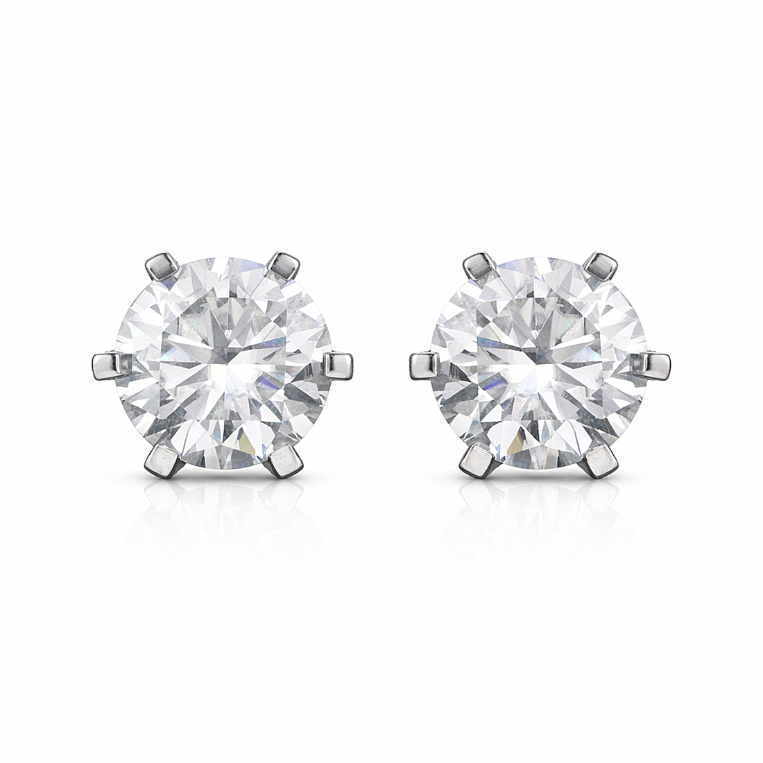 5 ct DEW Off-White Moissanite Stud Earrings Gold Vermeil Treated Certified Sparkle