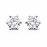 5 ct DEW Off-White Moissanite Stud Earrings Gold Vermeil Treated Certified Sparkle