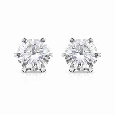 5 ct DEW Off-White Moissanite Stud Earrings Gold Vermeil Treated Certified Sparkle