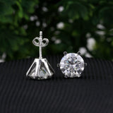 6.50 ct DEW White Moissanite Earrings Gold Vermeil Luxury Gift for Women Birthday