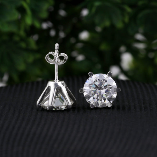 6.50 ct DEW White Moissanite Earrings Gold Vermeil Luxury Gift for Women Birthday