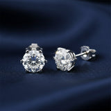 6.50 ct DEW White Moissanite Earrings Gold Vermeil Luxury Gift for Women Birthday