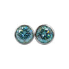 5 ct DEW Blue Treated Moissanite Stud Earrings Gold Vermeil Certified Unique Shine