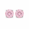 4.00 Ct Round Cut Pink Lab Grown Diamond Stud Earrings — VS1 Clarity, 18k Gold Vermeil