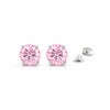 2 ct DEW Pink Moissanite Stud Earrings Gold Vermeil Treated Certified Romantic Gift