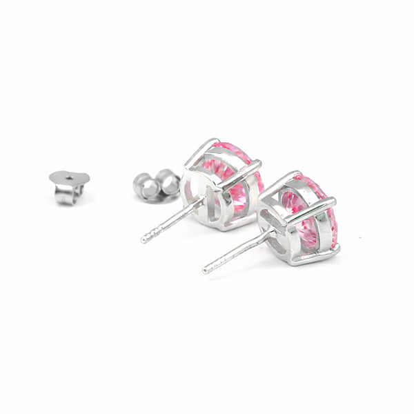 2.60 ct DEW Pink Moissanite Stud Earrings Gold Vermeil – Gift for Her Sparkle Deal