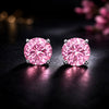 2 ct DEW Pink Moissanite Stud Earrings Gold Vermeil Treated Certified Romantic Gift