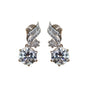 5 ct DEW White Moissanite Dangler Earrings Gold Vermeil Treated Certified Stunning