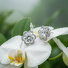 4.60 ct DEW Off-White Moissanite Stud Earrings Gold Vermeil Certified Shining Look