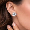 2.50 Ct Round Cut Lab Grown Diamond Stud Earrings — VS1 Clarity, 18k Gold Vermeil