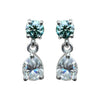 6.50 ct DEW Blue & White Moissanite Dangle Earrings Gold Vermeil – Summer Sale Gift
