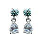 6.50 ct DEW Blue & White Moissanite Dangle Earrings Gold Vermeil – Summer Sale Gift