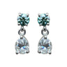 6.50 ct DEW Blue & White Moissanite Dangle Earrings Gold Vermeil – Summer Sale Gift in Gold Vermeil