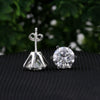 Certified 10.00 ct DEW Round Cut White Moissanite Studs In Gold Vermeil