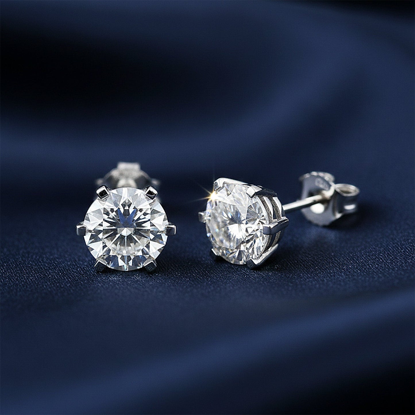 10.00 ct DEW Certified White Moissanite Studs Earrings In Gold Vermeil