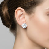 10.00 ct DEW Certified White Moissanite Studs Earrings In Gold Vermeil