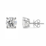 2.90 Ct Round Cut Lab Grown Diamond Stud Earrings — VS1 Clarity, 18k Gold Vermeil