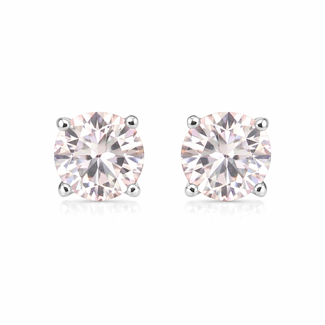 3.00 ct DEW Pink Moissanite Stud Earrings Gold Vermeil – Elegant Birthday Jewellery