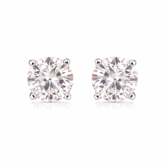 3.00 ct DEW Pink Moissanite Stud Earrings Gold Vermeil – Elegant Birthday Jewellery