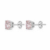 2.40 Ct Round Cut Light Pink Lab Grown Diamond Stud Earrings — VS1 Clarity, 18k Gold Vermeil
