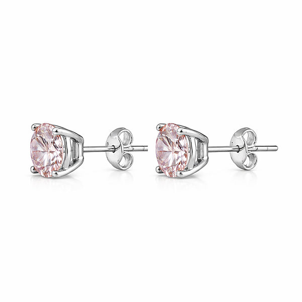 3.00 ct DEW Pink Moissanite Stud Earrings Gold Vermeil – Elegant Birthday Jewellery