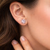 2.40 Ct Round Cut Light Pink Lab Grown Diamond Stud Earrings — VS1 Clarity, 18k Gold Vermeil