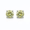 10.00 ct DEW Champagne Moissanite Stud Earrings Gold Vermeil – Statement Jewellery